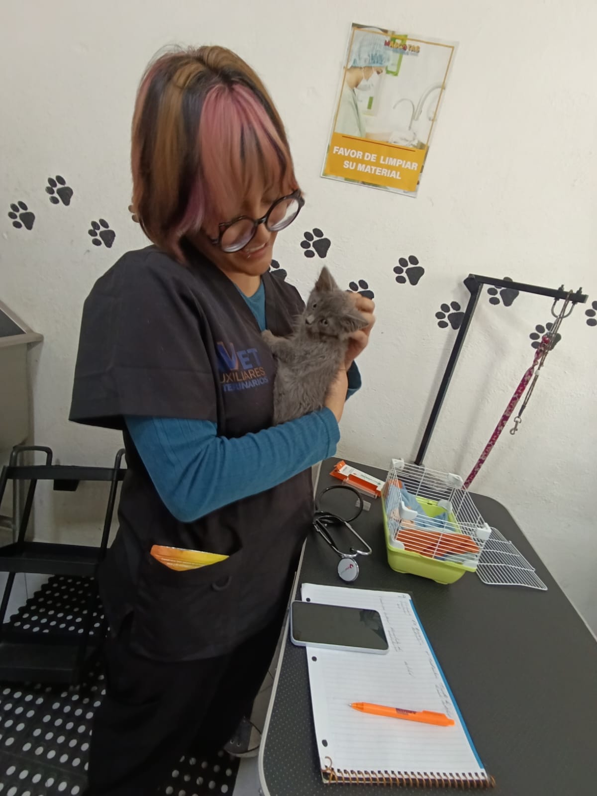 Estudiante con gato